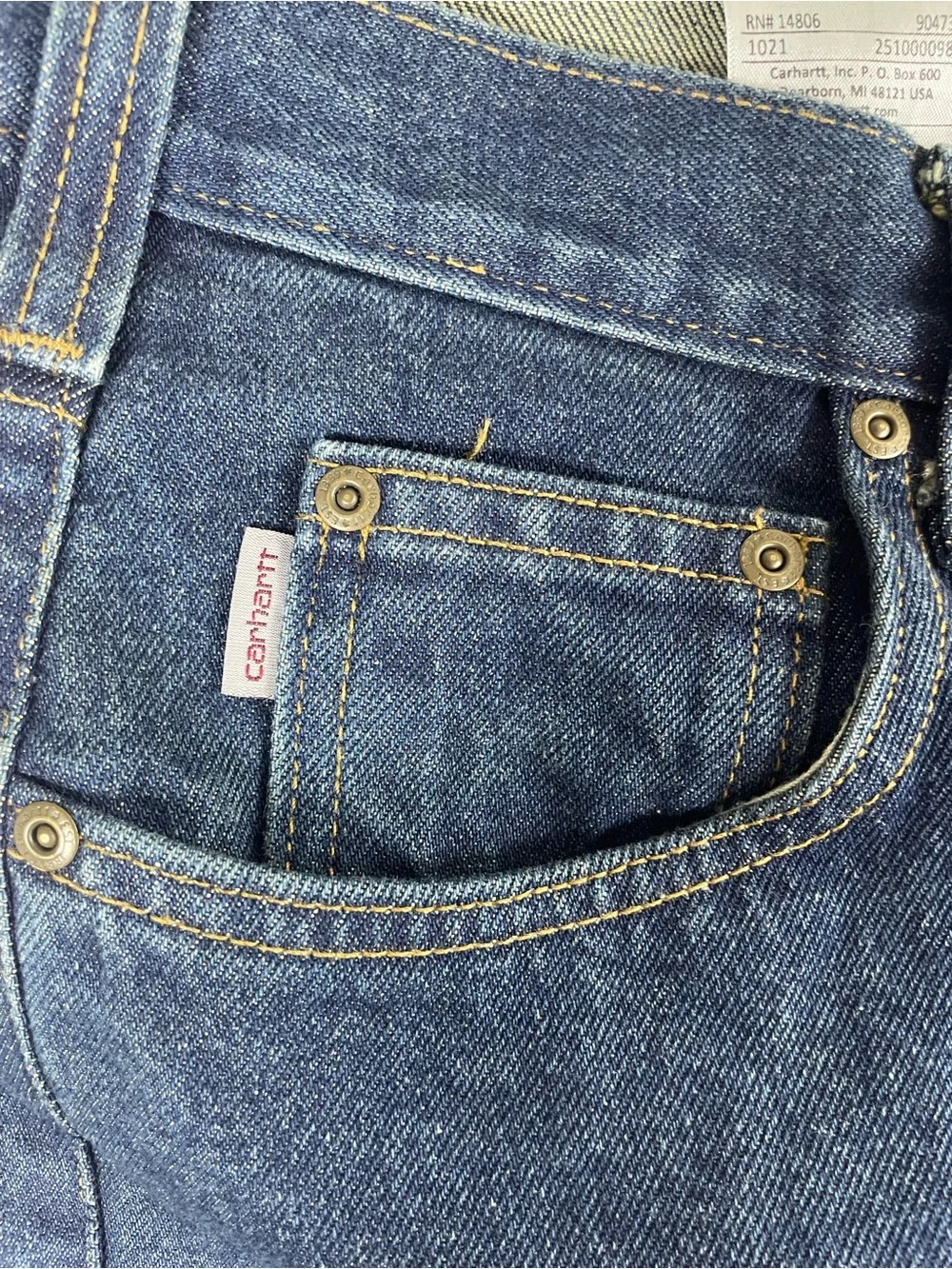 Carhartt Men's Relaxed Straight-Leg Jeans in Deep Blue Denim
